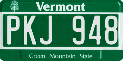 VT license plate PKJ948