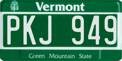 VT license plate PKJ949