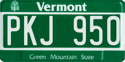 VT license plate PKJ950