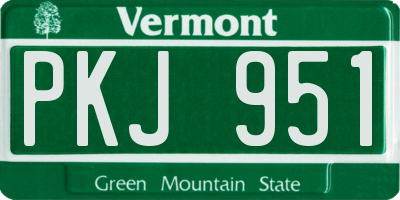 VT license plate PKJ951