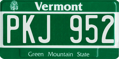 VT license plate PKJ952