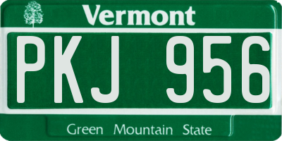 VT license plate PKJ956