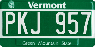 VT license plate PKJ957