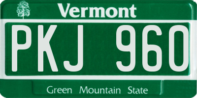 VT license plate PKJ960