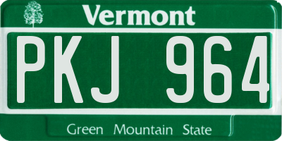 VT license plate PKJ964