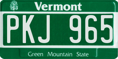 VT license plate PKJ965