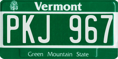 VT license plate PKJ967