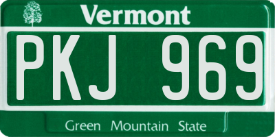 VT license plate PKJ969