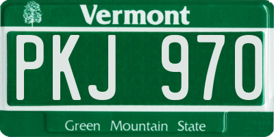 VT license plate PKJ970