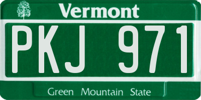 VT license plate PKJ971