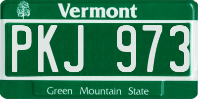 VT license plate PKJ973