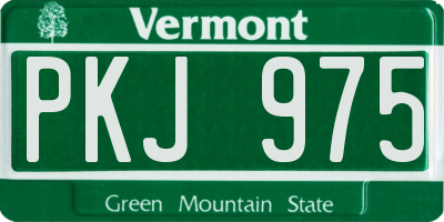 VT license plate PKJ975