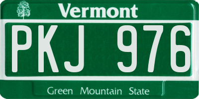 VT license plate PKJ976