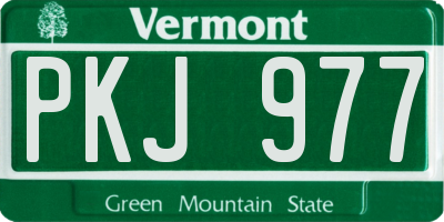 VT license plate PKJ977