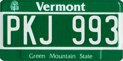 VT license plate PKJ993