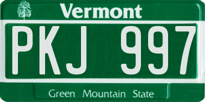 VT license plate PKJ997