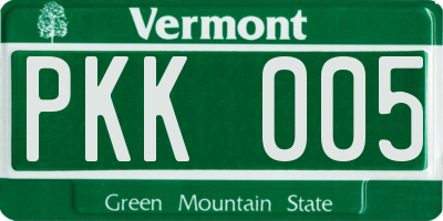 VT license plate PKK005