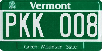 VT license plate PKK008
