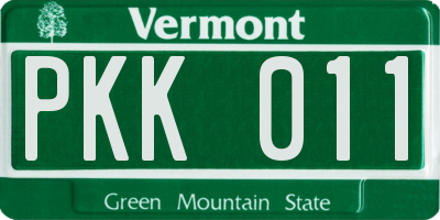 VT license plate PKK011