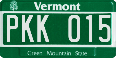 VT license plate PKK015