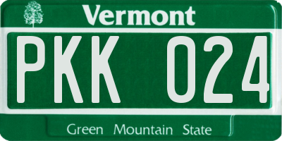 VT license plate PKK024
