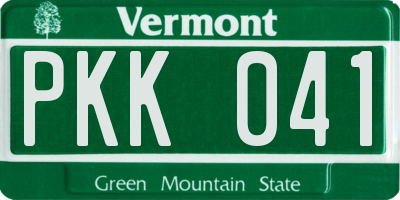 VT license plate PKK041