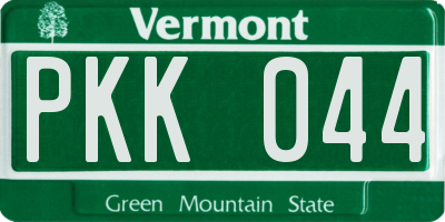 VT license plate PKK044