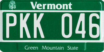 VT license plate PKK046