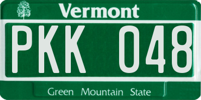VT license plate PKK048