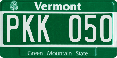VT license plate PKK050