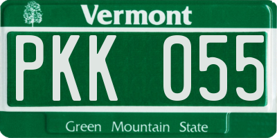 VT license plate PKK055