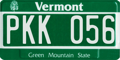 VT license plate PKK056