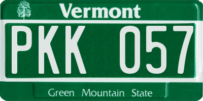 VT license plate PKK057