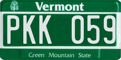 VT license plate PKK059