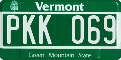 VT license plate PKK069