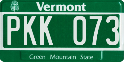 VT license plate PKK073