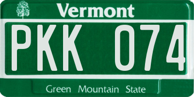 VT license plate PKK074