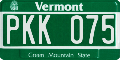 VT license plate PKK075