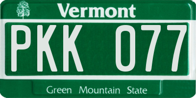 VT license plate PKK077