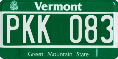 VT license plate PKK083