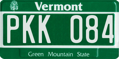 VT license plate PKK084