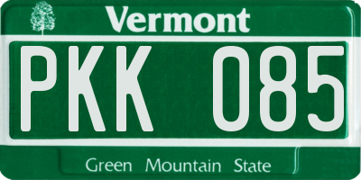 VT license plate PKK085