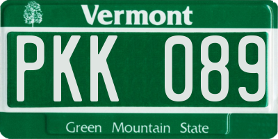 VT license plate PKK089