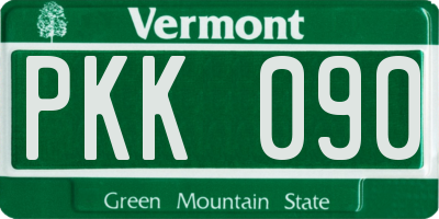 VT license plate PKK090