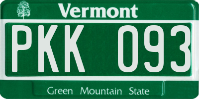 VT license plate PKK093