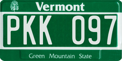 VT license plate PKK097