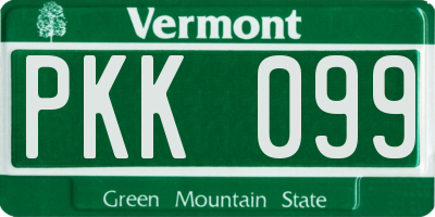 VT license plate PKK099
