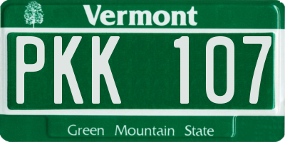 VT license plate PKK107
