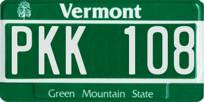 VT license plate PKK108