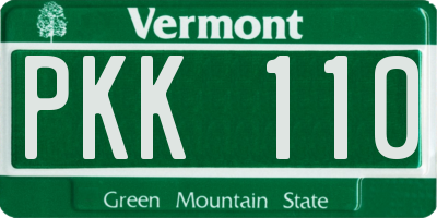 VT license plate PKK110